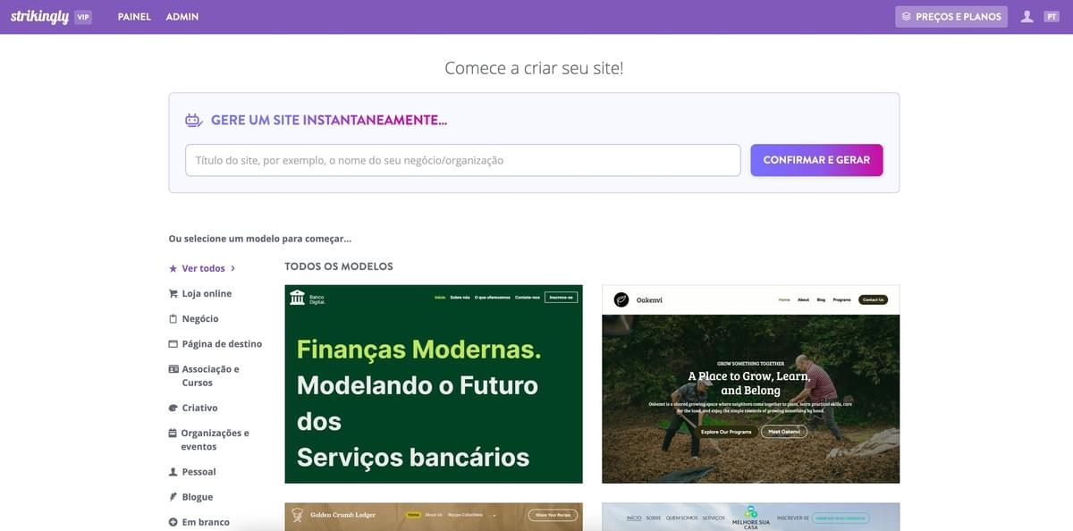 Página de modelo impressionante
