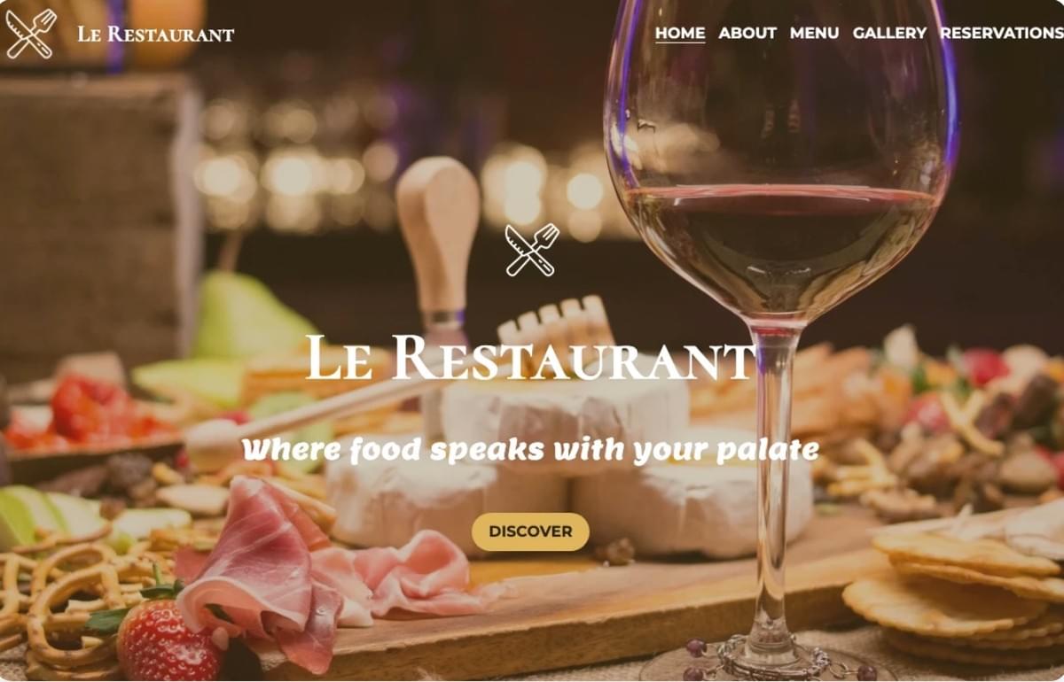 Le Restaurant Vorlage von Strikingly