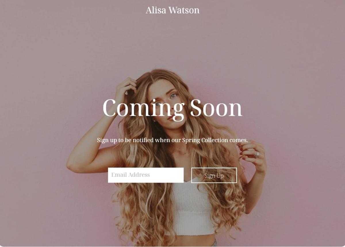 Coming Soon Sjabloon van Strikingly