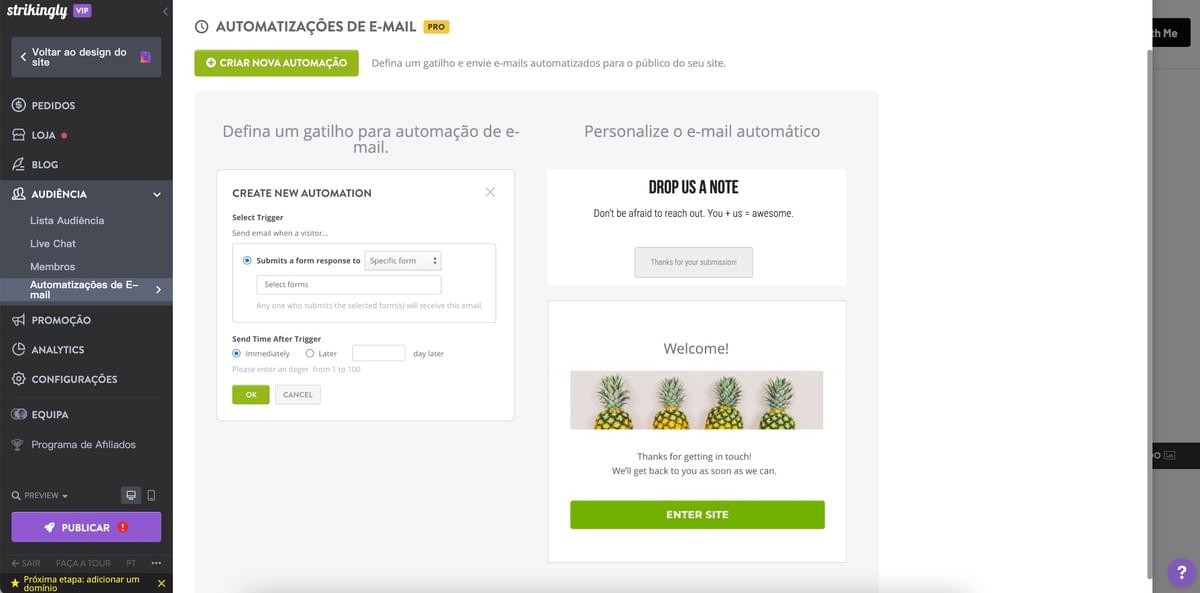 Recurso de e-mail surpreendentemente automatizado