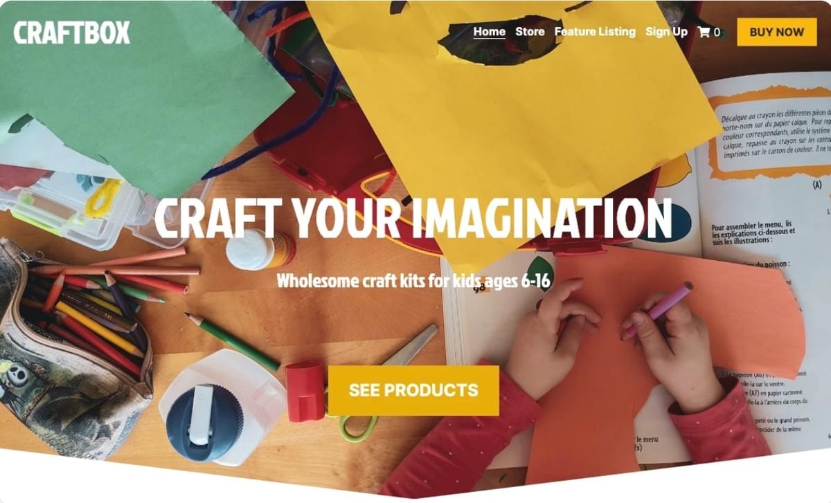 CraftBox Template von Strikingly