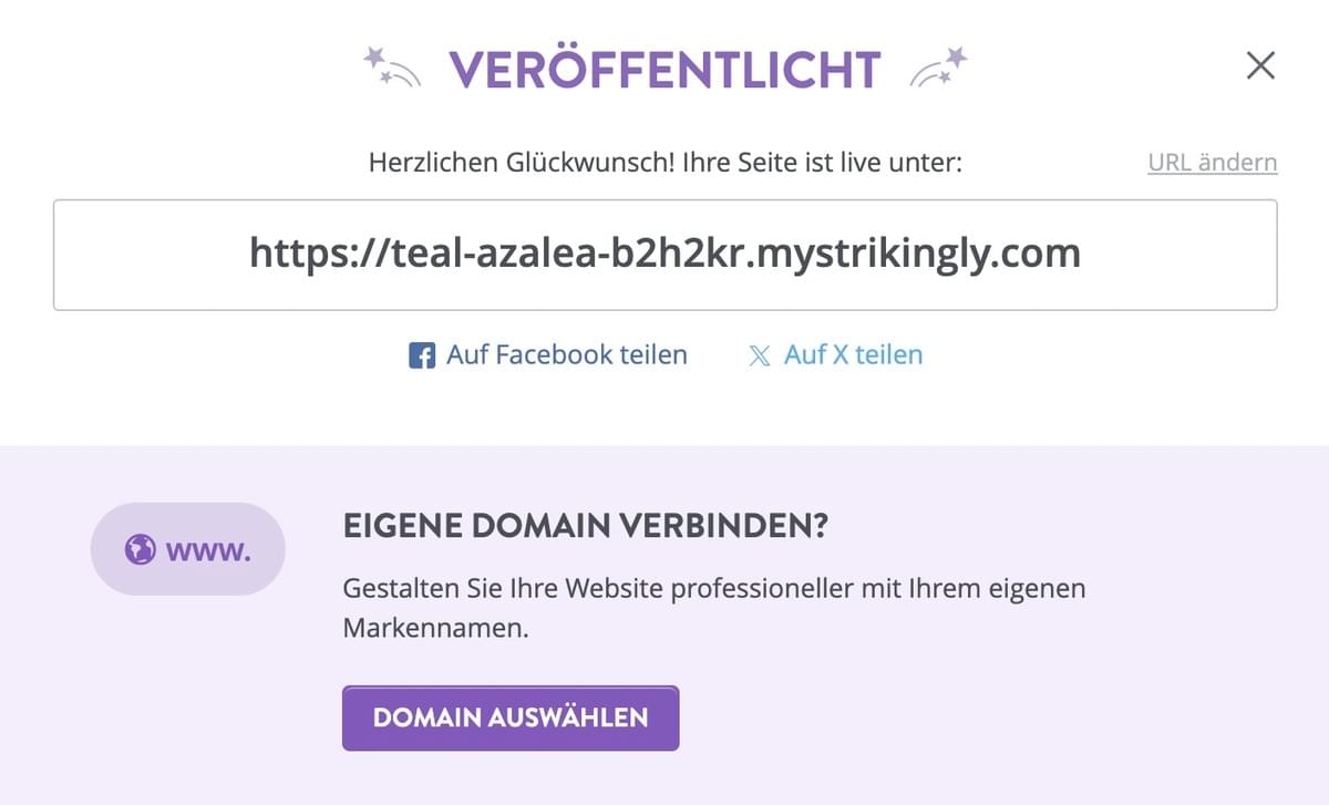 Strikingly HTTPS für kostenlose Website