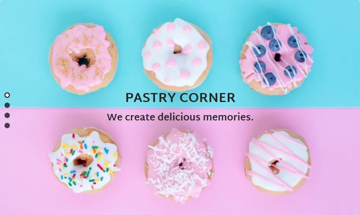Pastry Corner Sjabloon van Strikingly