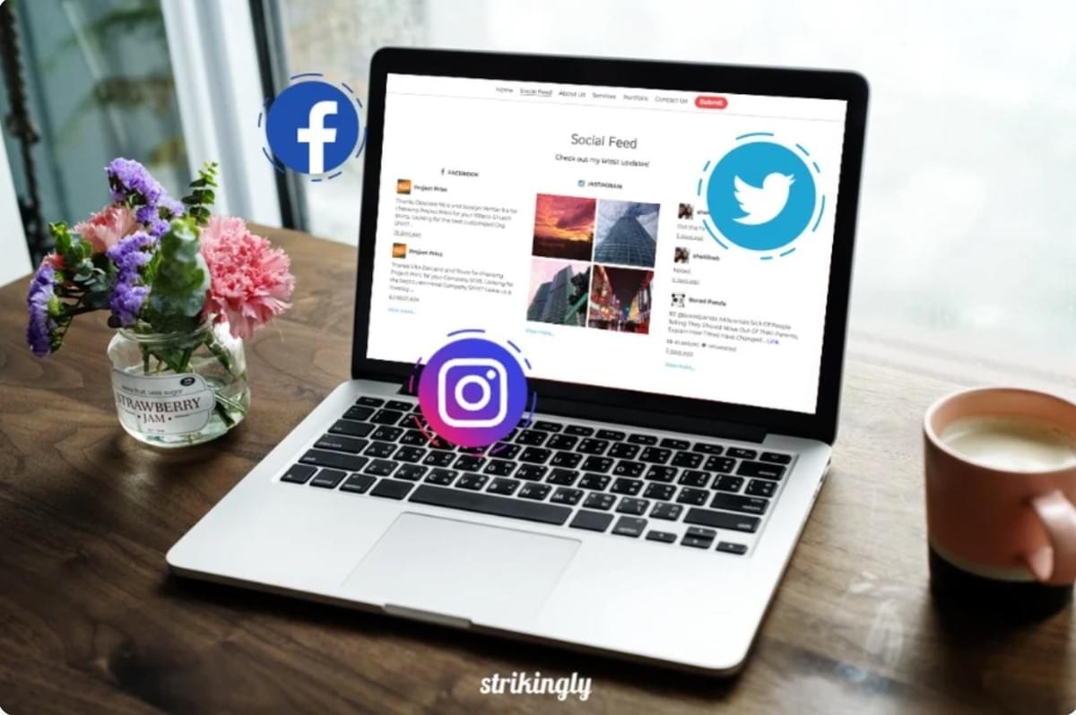 Strikingly Sociale Feeds Sectie