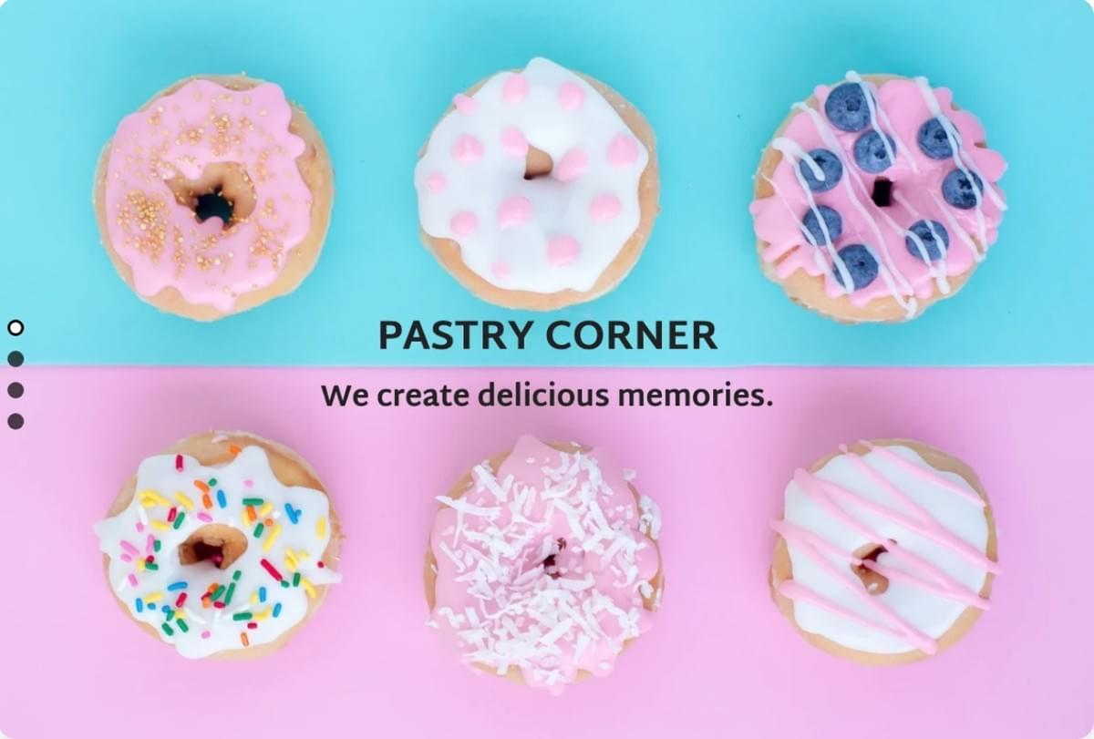 Pastry Corner Sjabloon van Strikingly