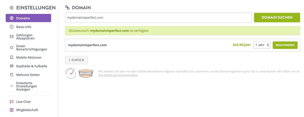 Benutzerdefinierte Domains von Strikingly