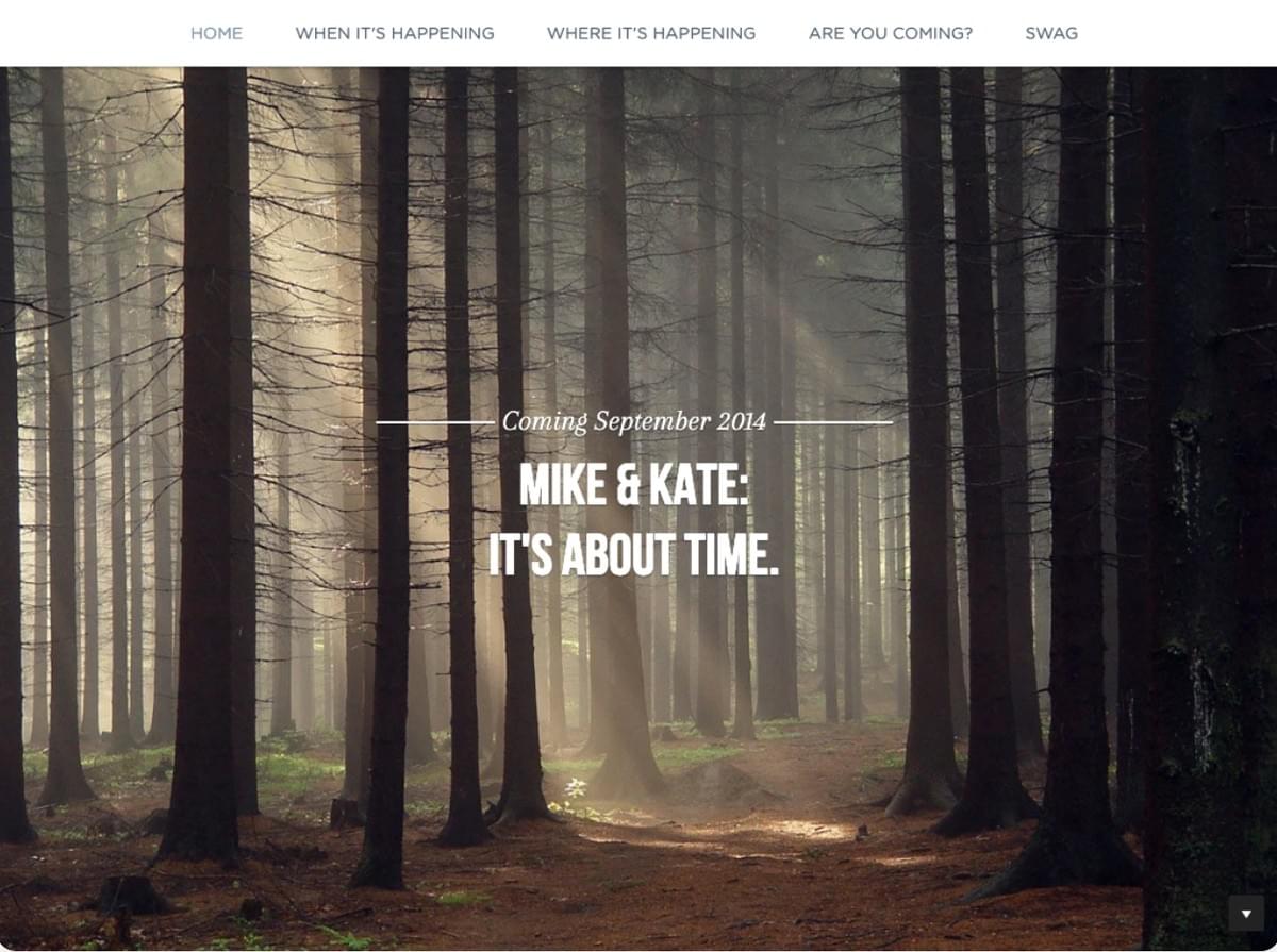 Tipografia do site de Mike e Kate