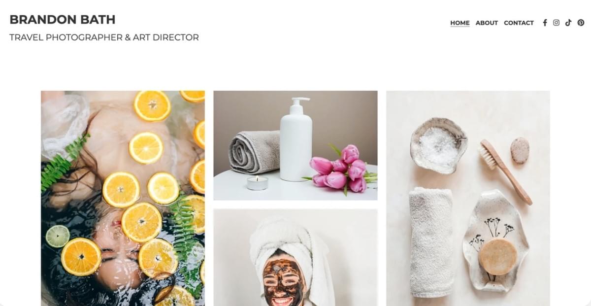 Modelo em Grade da Strikingly