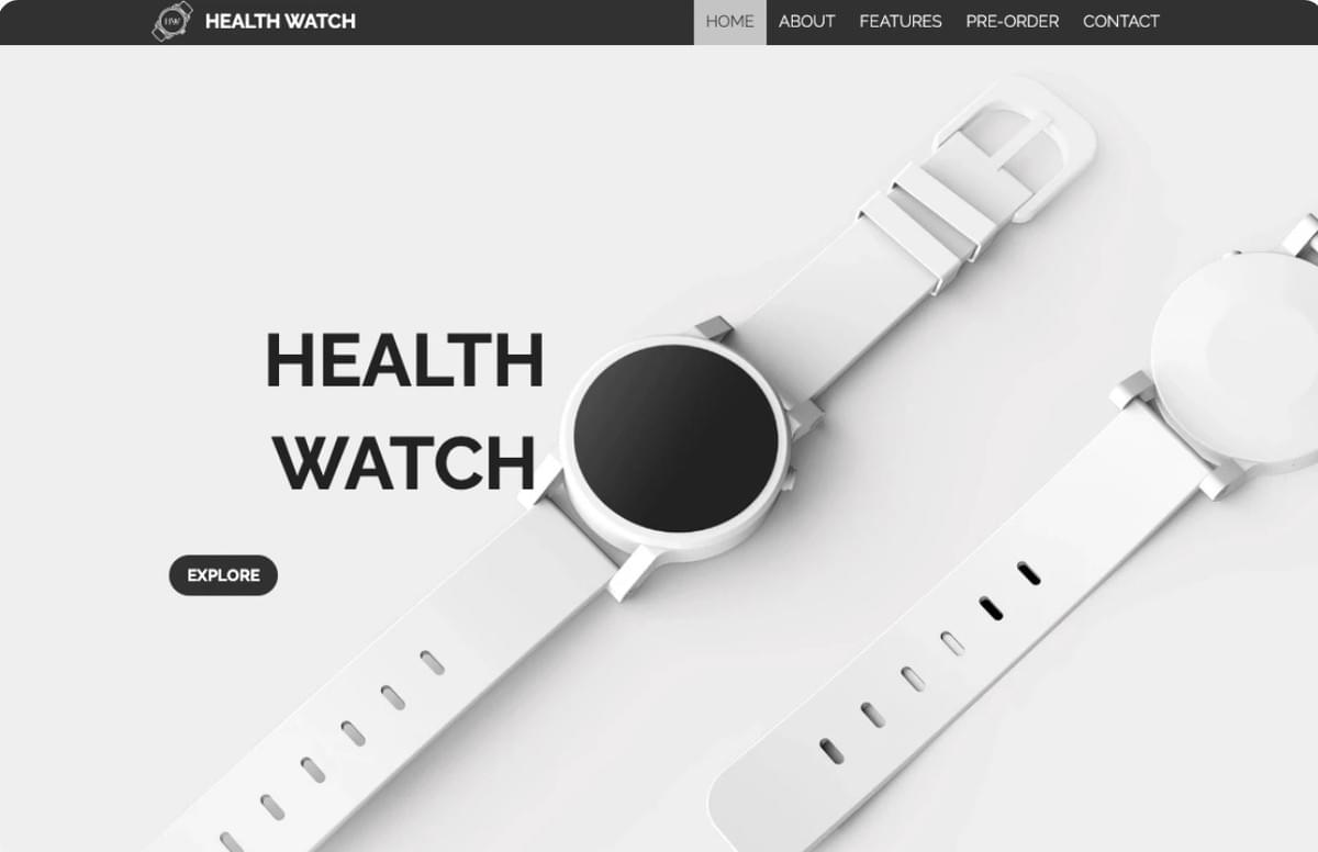 Health Watch Sjabloon van Strikingly