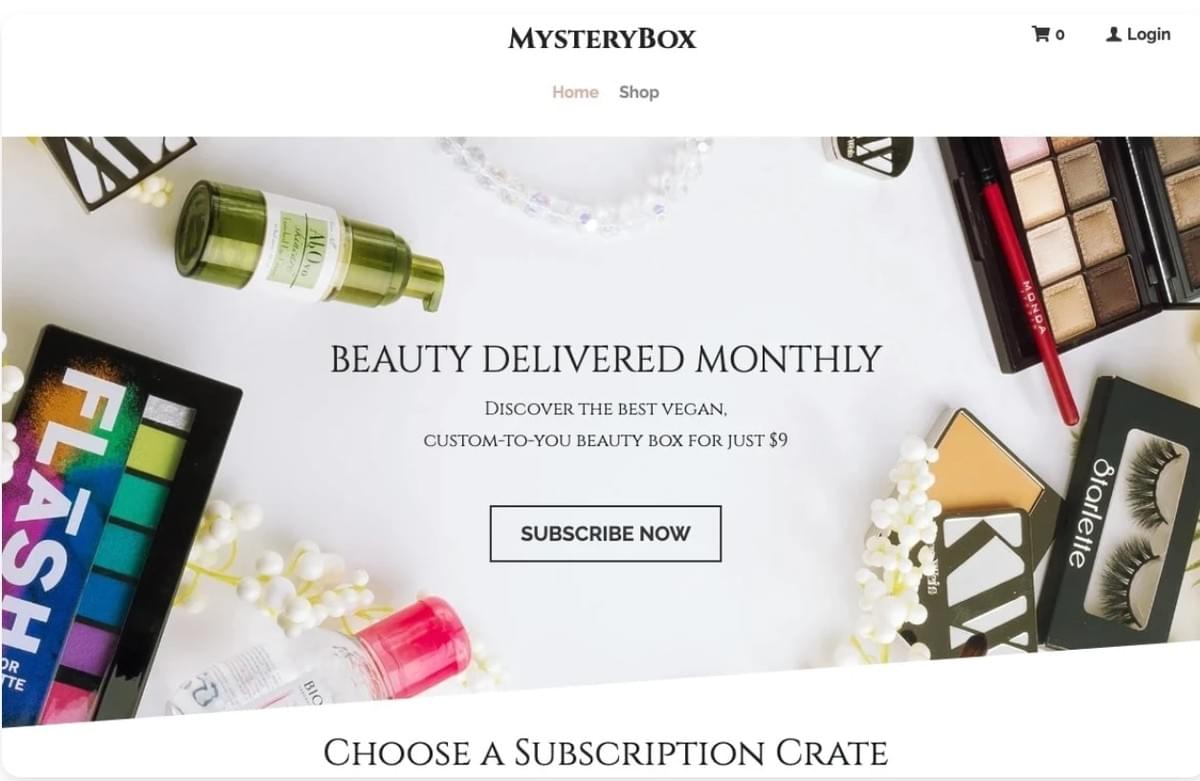 Modelo de Caixa Misteriosa do Strikingly