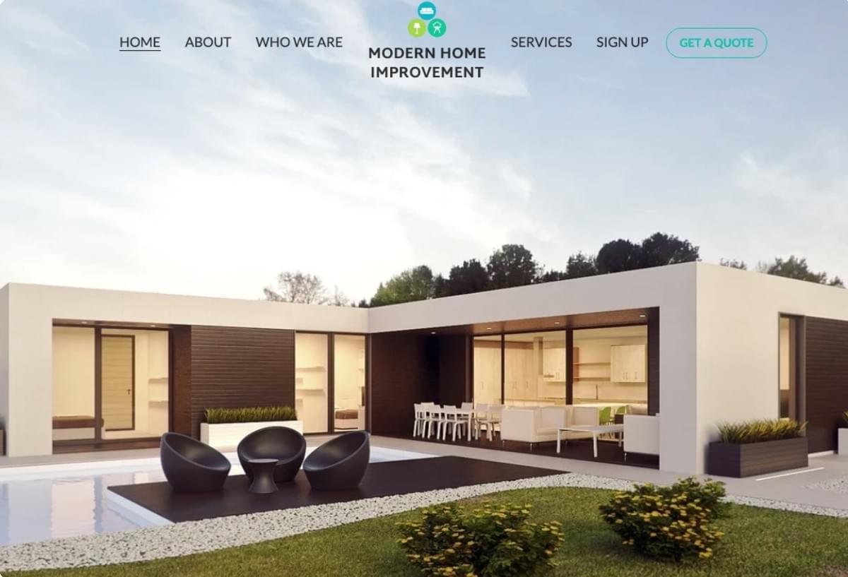 Modern Home Template van Strikingly