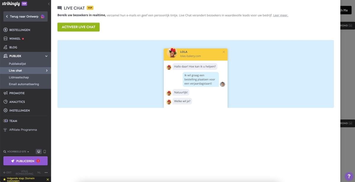 Opvallende LiveChat-functie