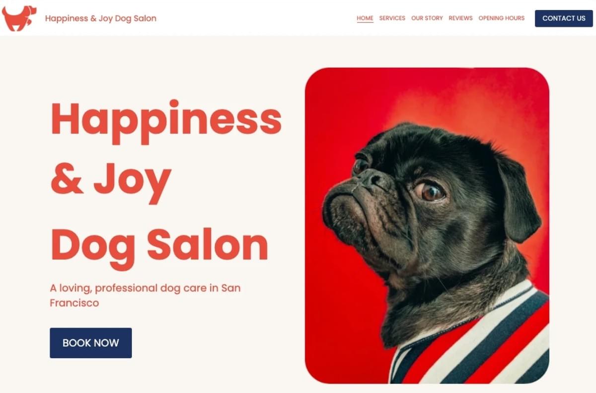 Happy Dog Salon Sjabloon van Strikingly