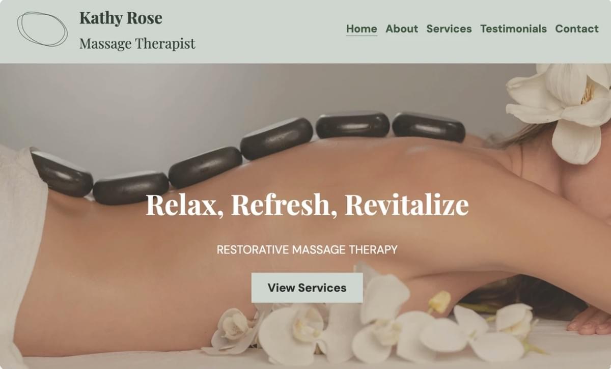 Template de Terapeuta de Massagem da Strikingly