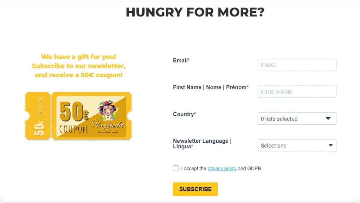 Programa de fidelização Playfight