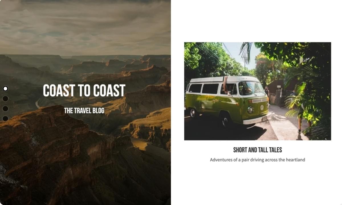 Modelo de Blog Perspectiva da Strikingly