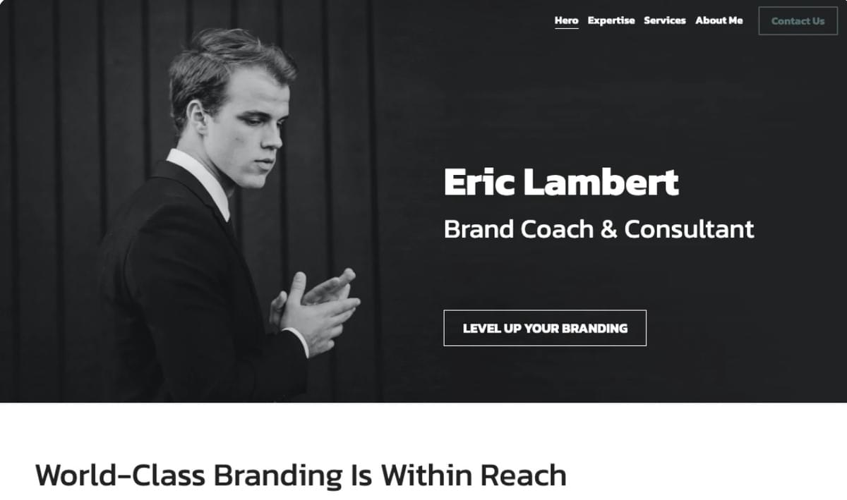Brand Coach Template von Strikingly