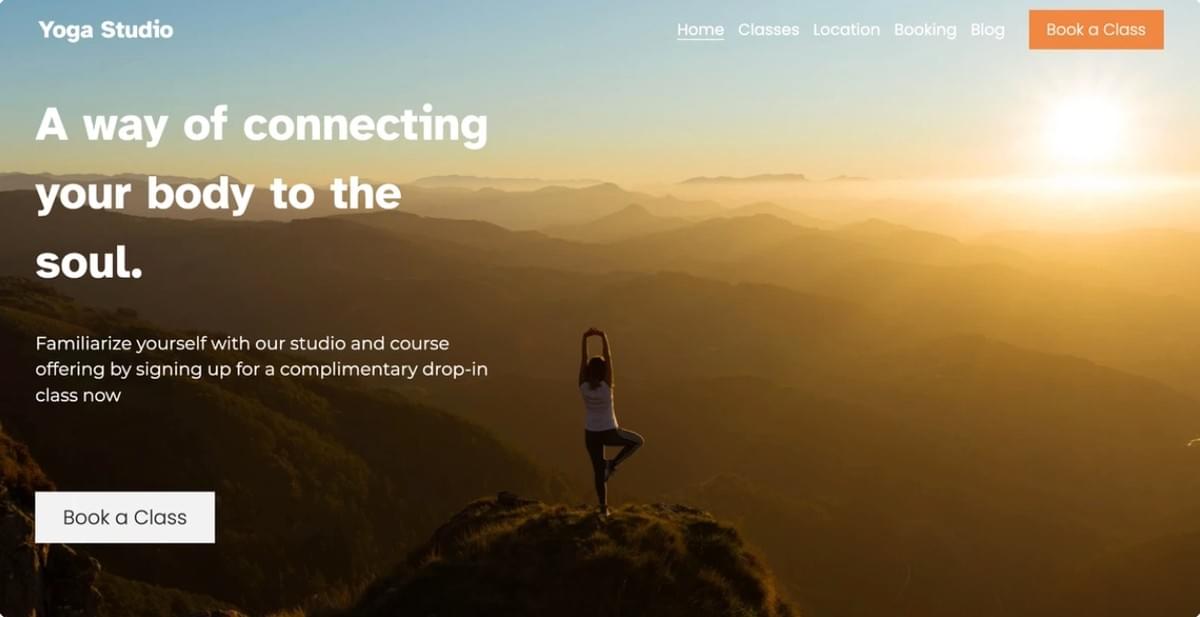 Template de Yoga da Strikingly