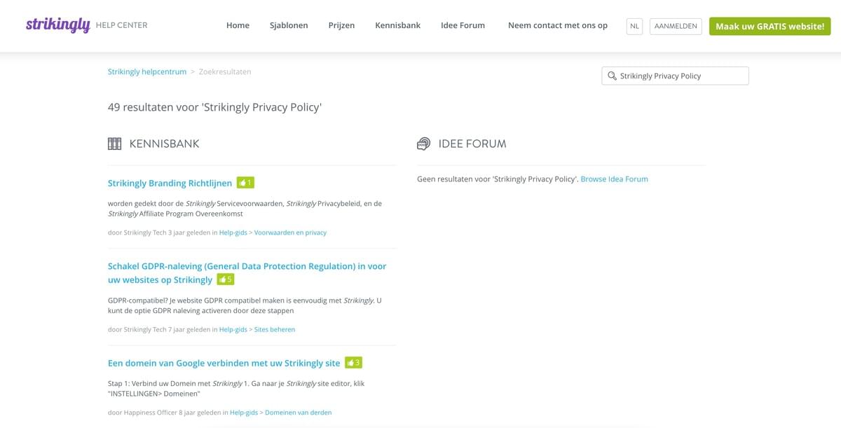 Strikingly Privacybeleid