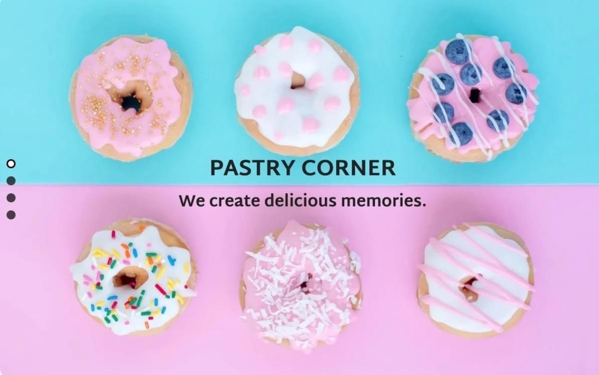 Pastry Corner Sjabloon van Strikingly