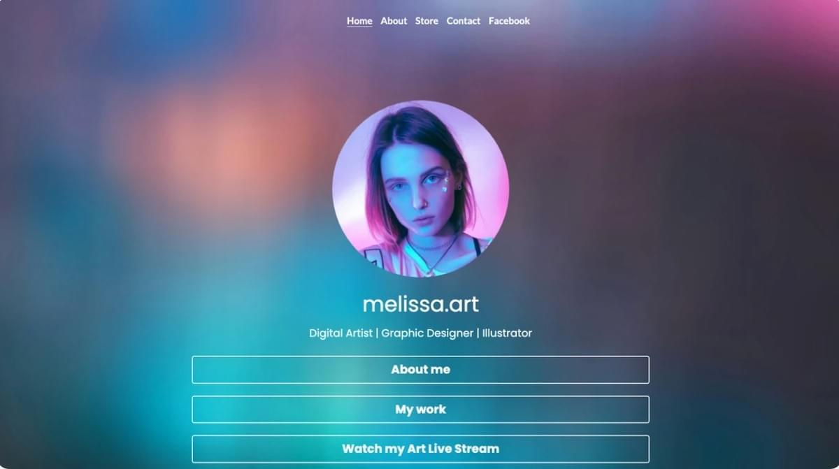 Template Melissa.Art da Strikingly