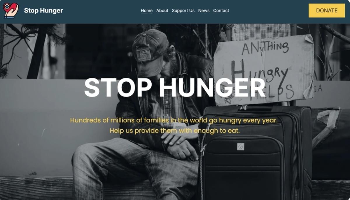 Modelo para acabar com a fome da Strikingly