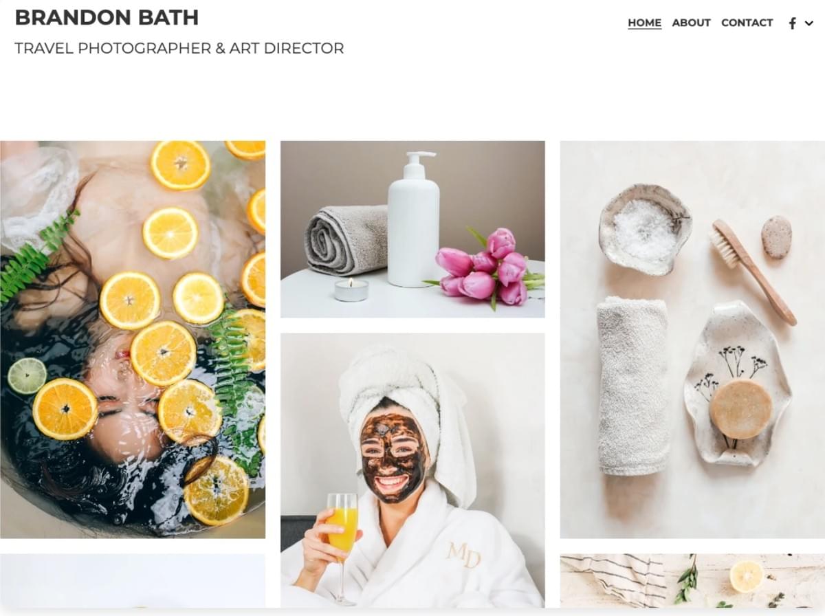 Tiled Freelance Fotograaf Template van Strikingly