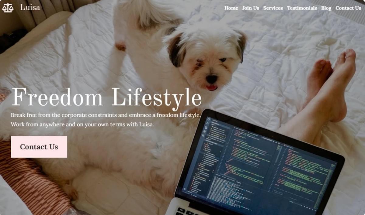 Fredom Lifestyle-mall från Strikingly