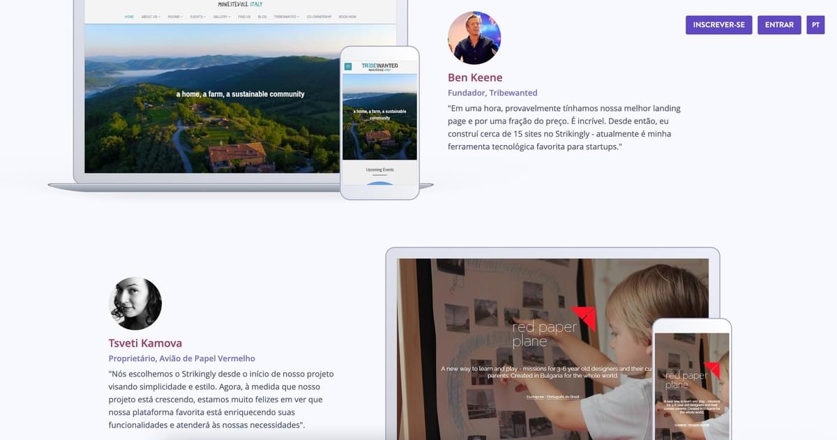 Strikingly Responsivo Móvel