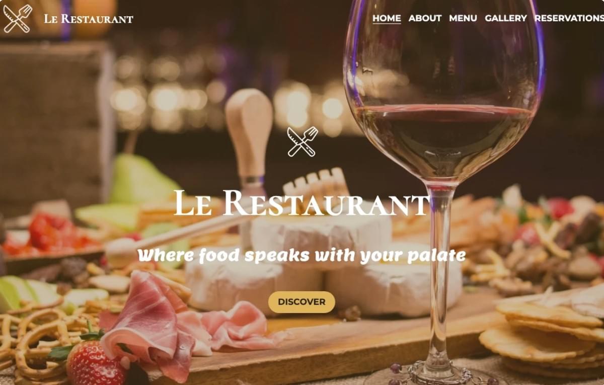 Le Restaurant Sjabloon van Strikingly