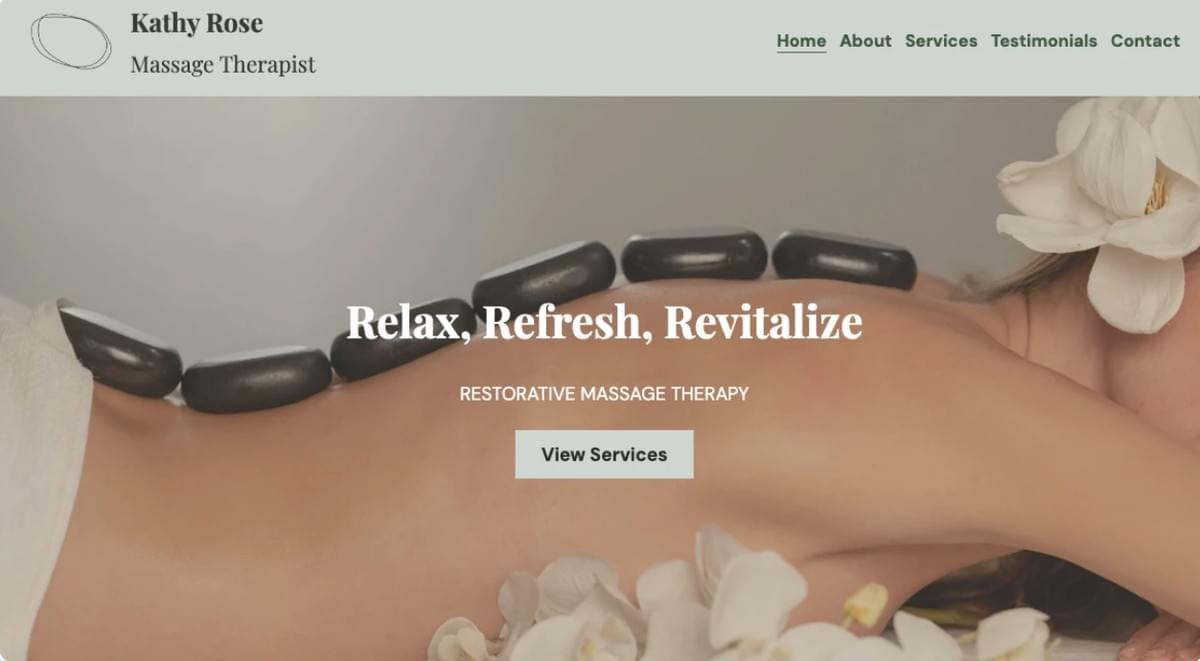 Massagetherapeut Sjabloon van Strikingly