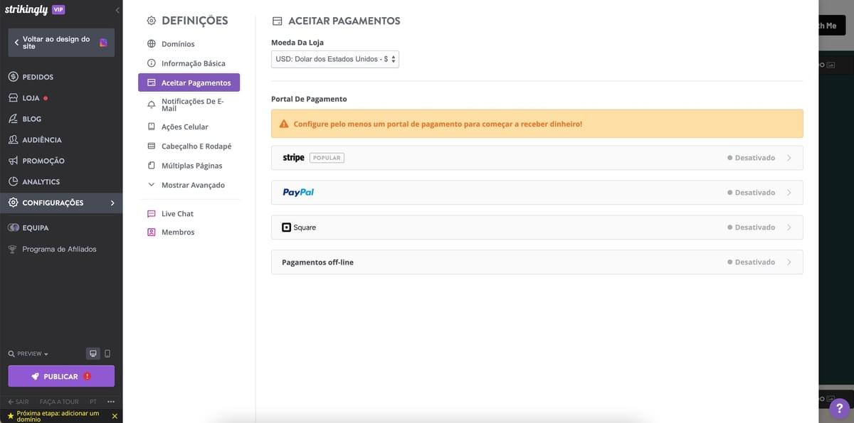 Como aumentar as vendas no e-commerce com o Strikingly - Ofereça Múltiplas Opções de Pagamento