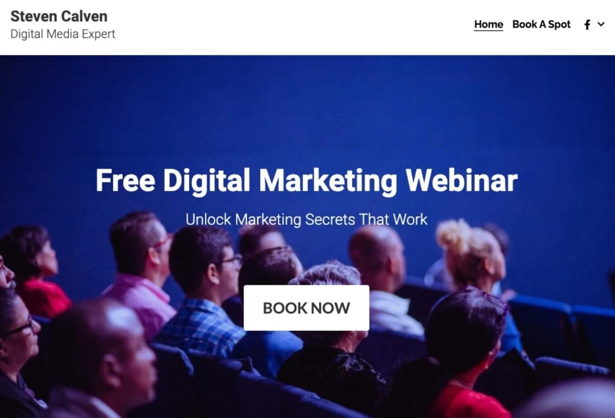 Webinarsjabloon van Strikingly