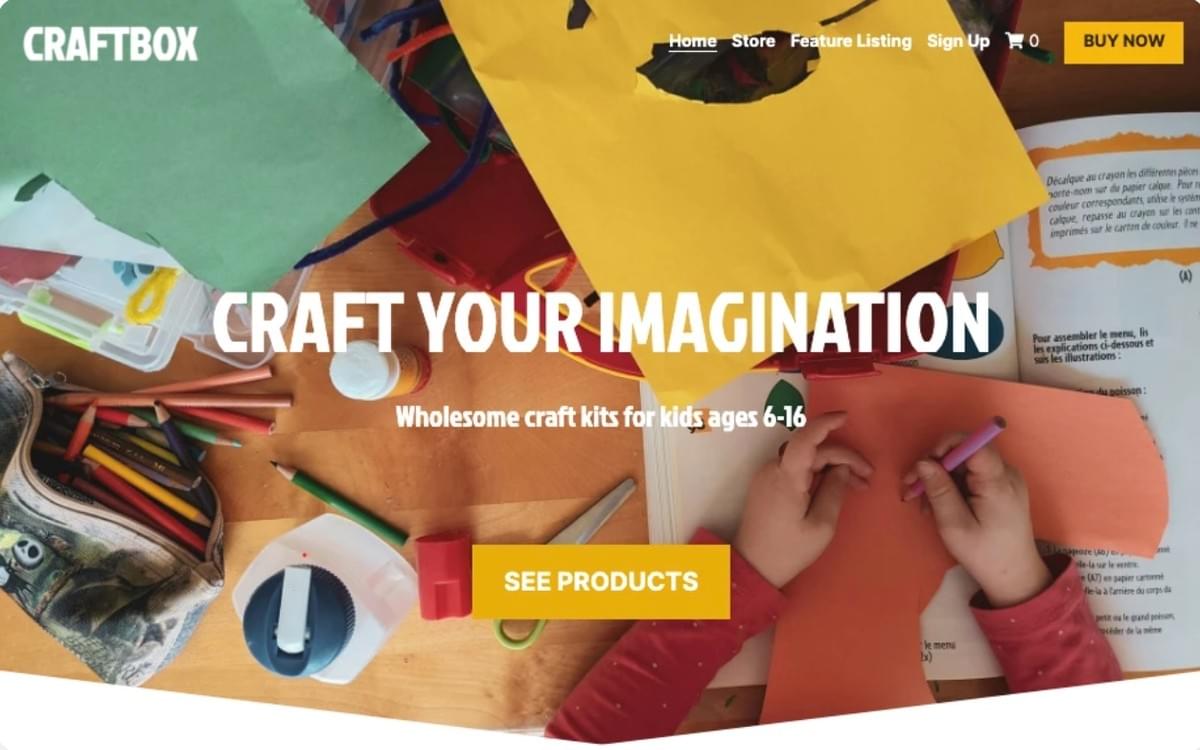 CraftBox-Vorlage von Strikingly