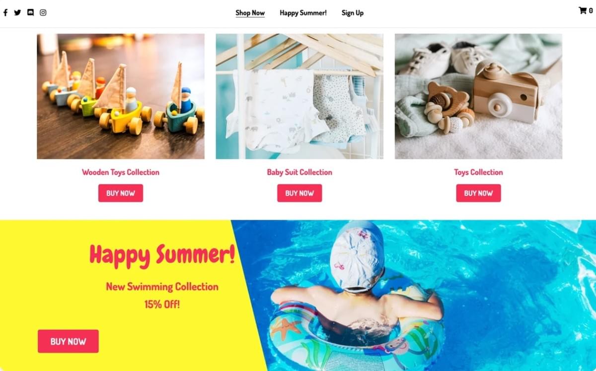 Template de Loja Online Peggi da Strikingly