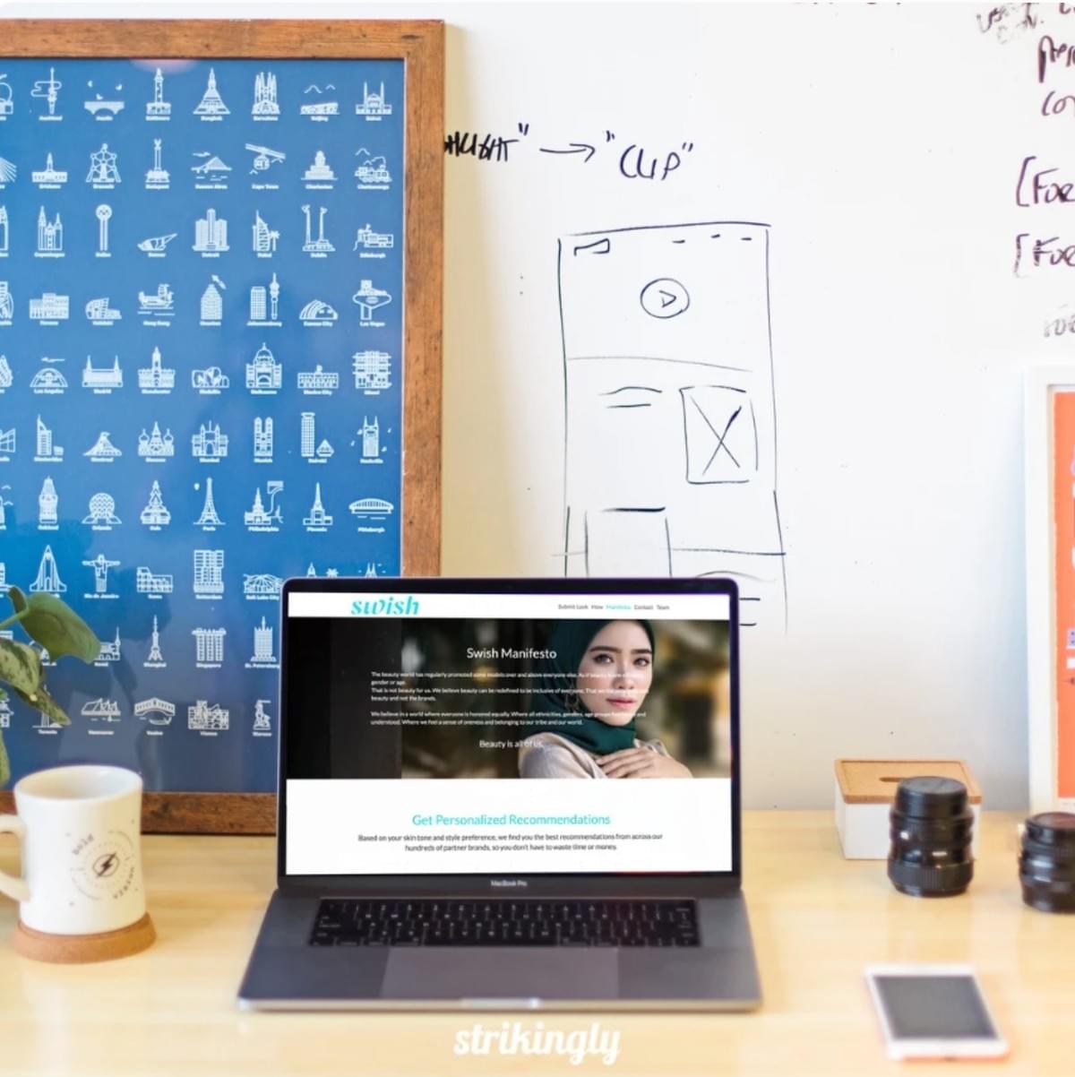 Afbeelding afkomstig van het Instagram-account van Strikingly.