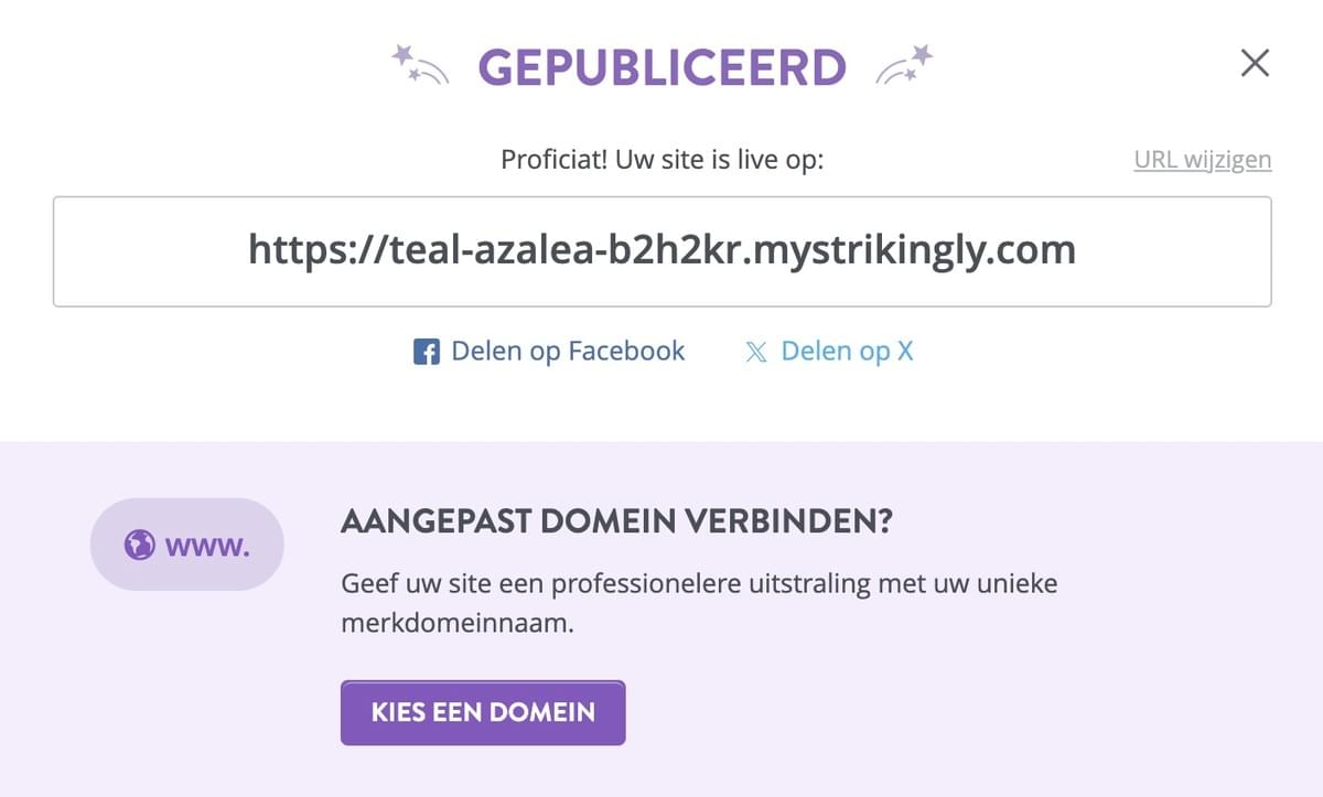 Strikingly HTTPs voor gratis site