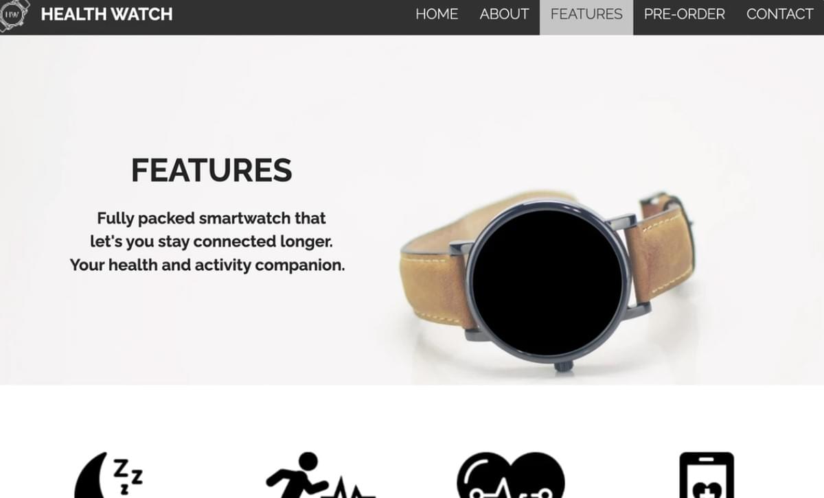 Health Watch Sjabloon van Strikingly