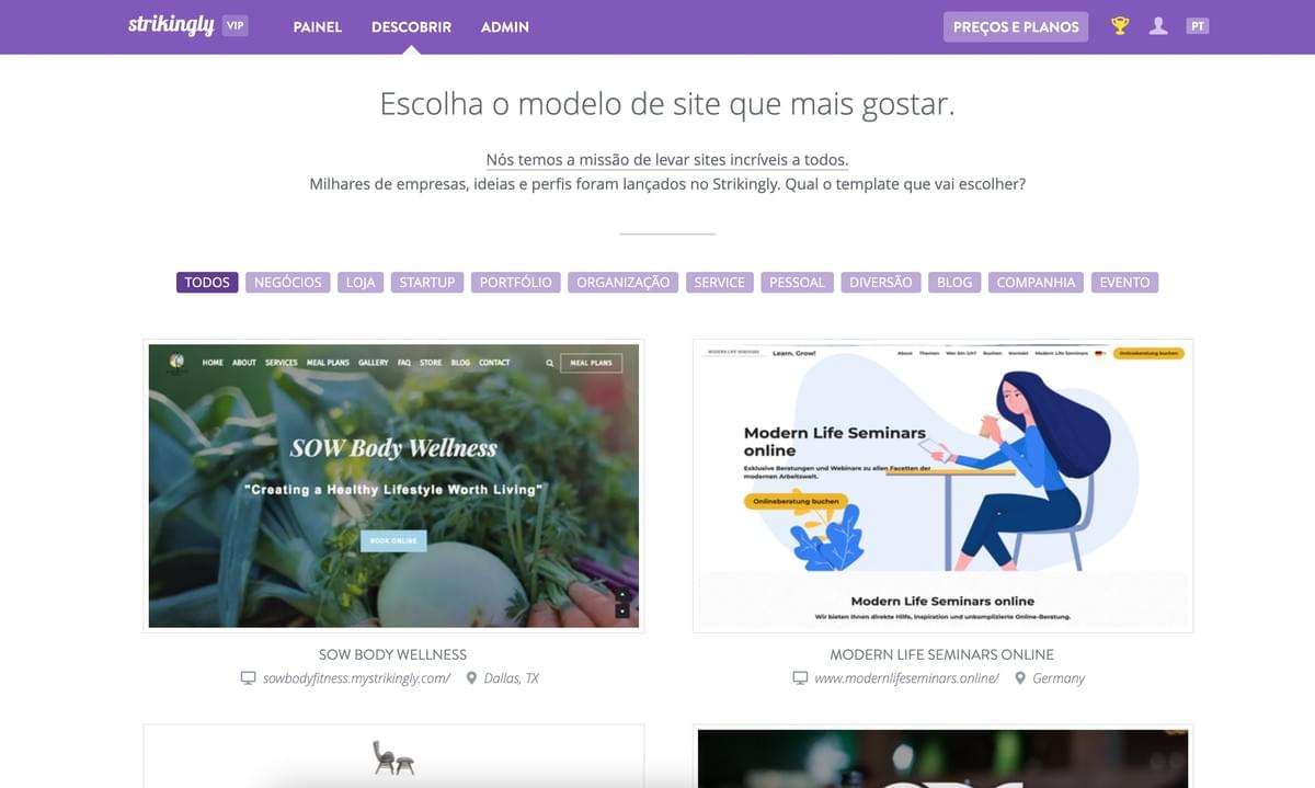 Crie um funil de marketing digital no Strikingly - Página de Destino