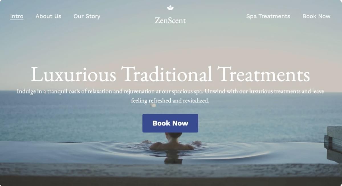 Ruim Spa Sjabloon van Strikingly