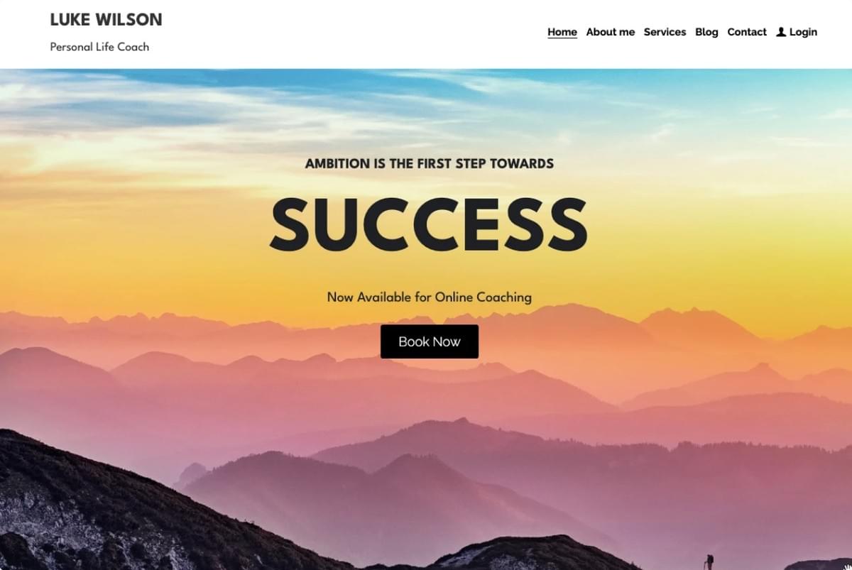 Persönlicher Life-Coach-Vorlage von Strikingly