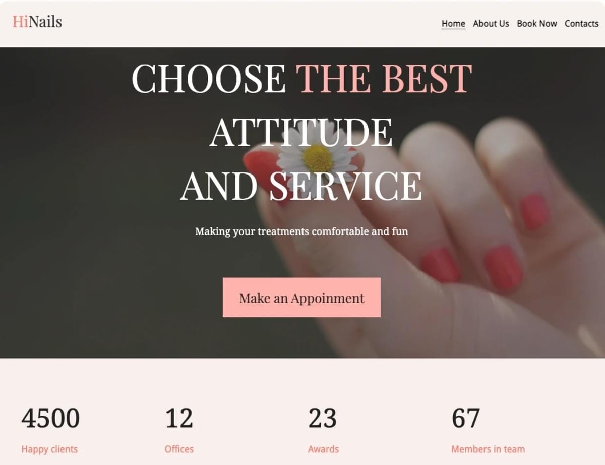 Nagelstudio Sjabloon van Strikingly