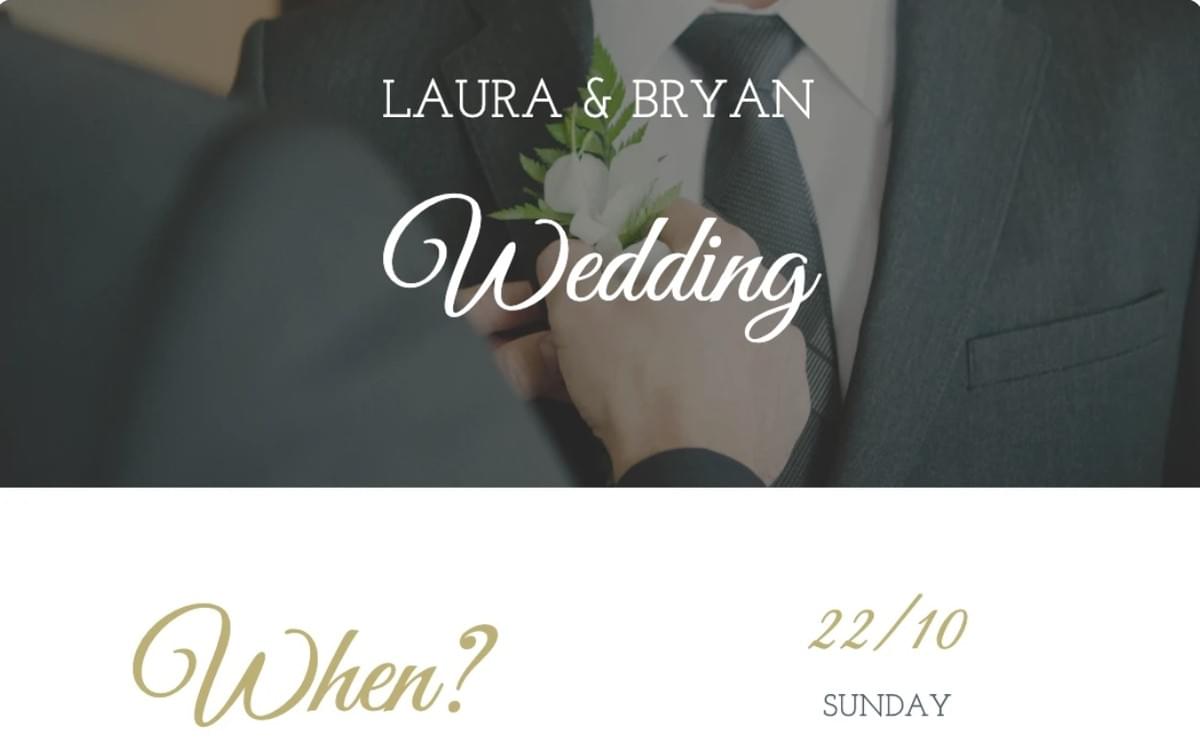 Laura & Bryan Bruiloftsjabloon van Strikingly