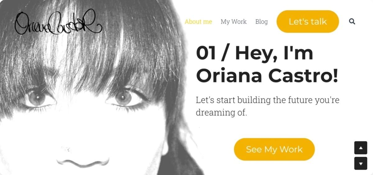 persönliche Profil-Website wie Oriana