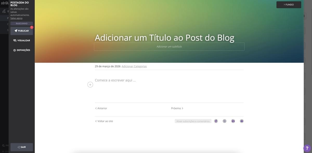 Strikingly Blog Editor