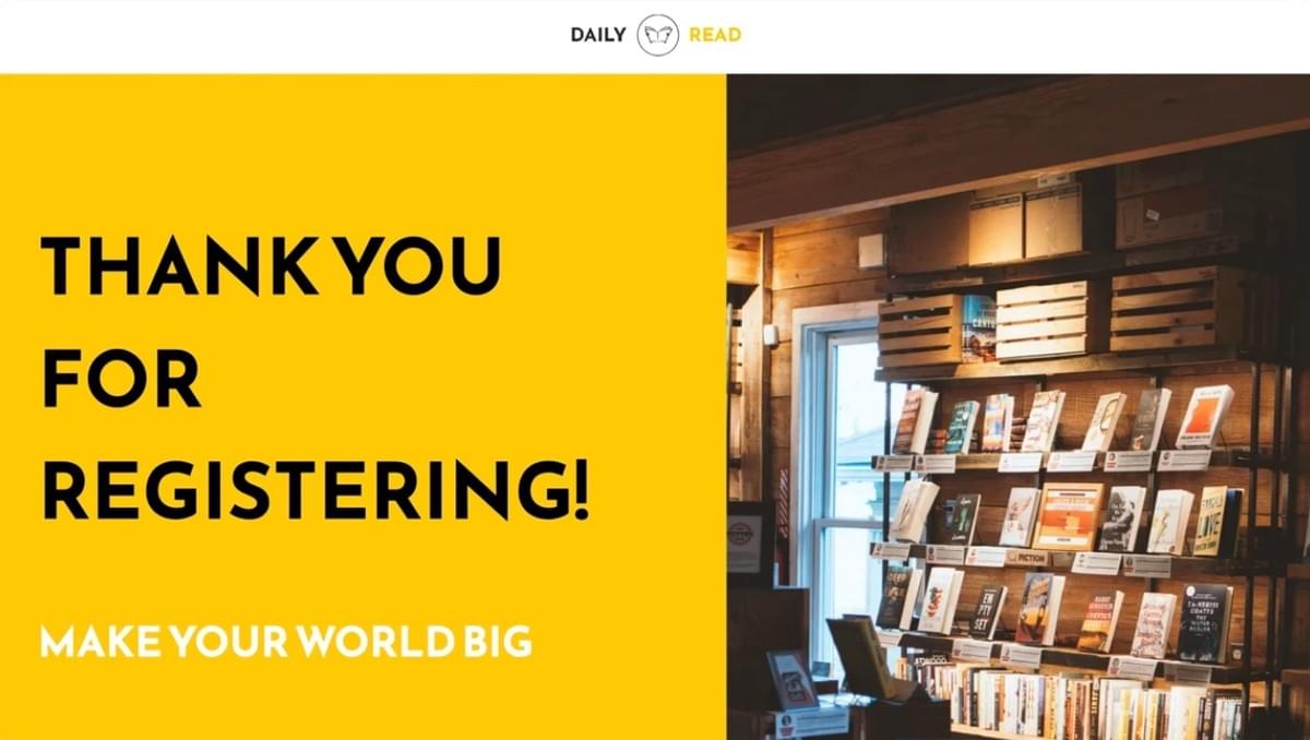 Dagelijkse leestemplate van Strikingly