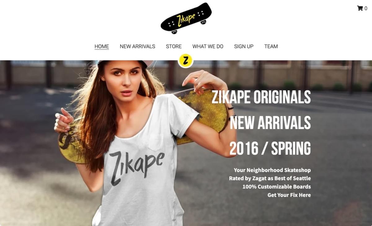 Template Zikape da Strikingly