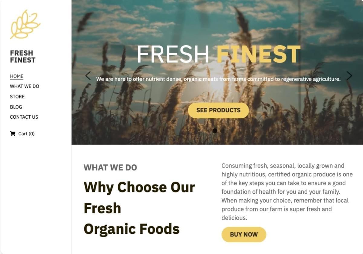 Vers Fijnste Sjabloon: Idee voor een online voedingsbedrijf