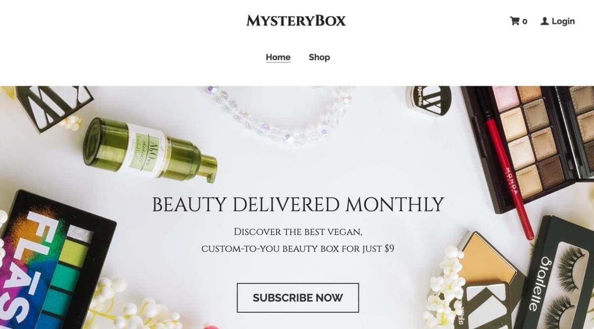 Mystery Box Sjabloon van Strikingly