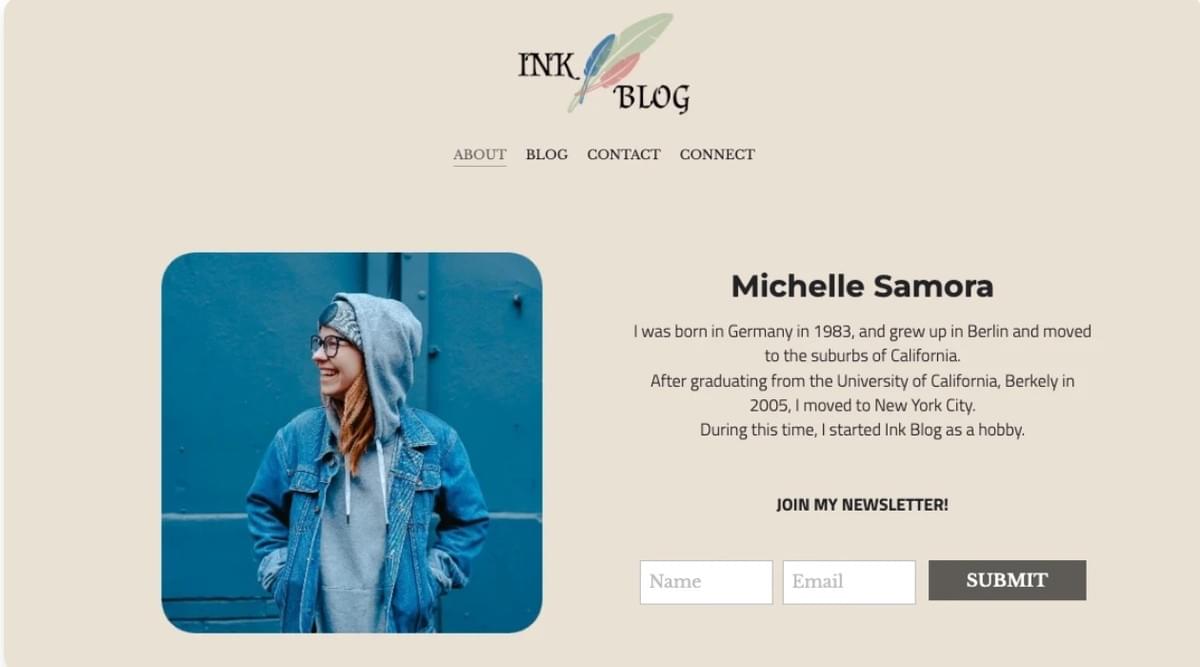 Ink Blog Sjabloon van Strikingly